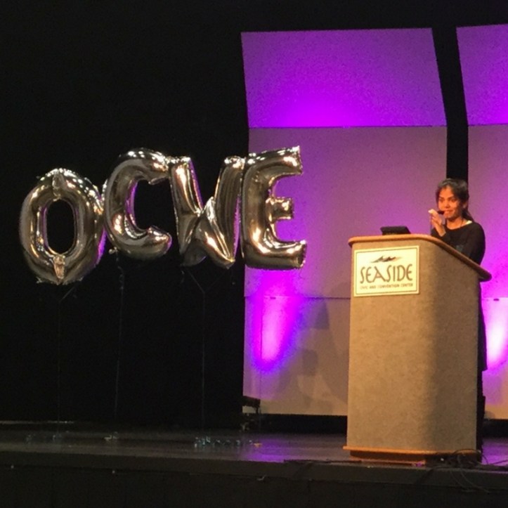 An inspiring talk from Nasreen Sheikh about fair trade goods + opportunities for women in business &amp; entrepreneurship. (Photo credit: @ocwexpo; 2018)